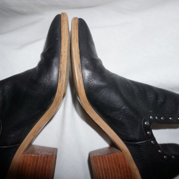 REBECCA MINKOFF Lana Black Studded Bootie split shaft Shootie sz. 8 Cuban heel - Picture 13 of 16